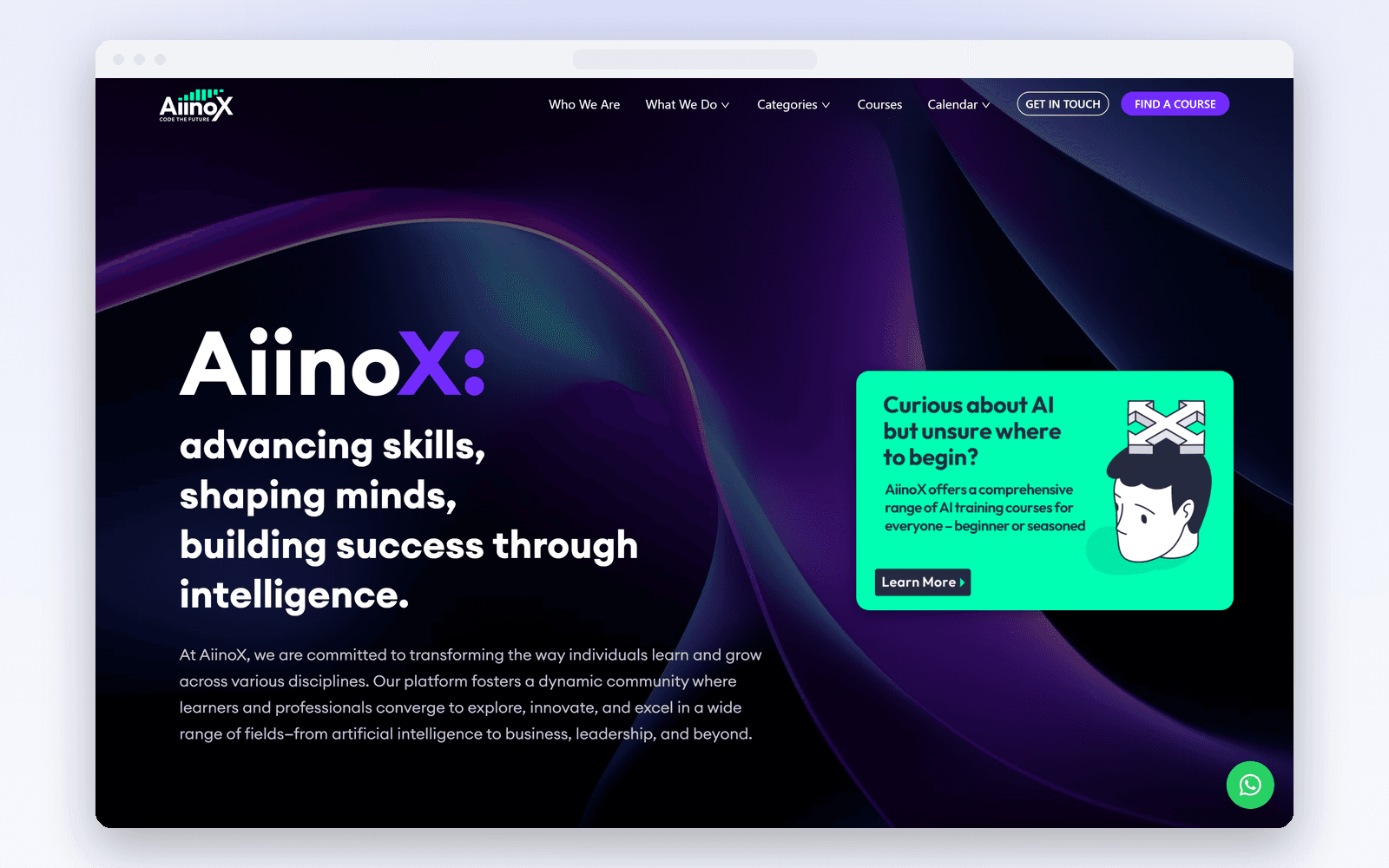 AiinoX — AI Training & Course Platform — EdTech project by Zinetics
