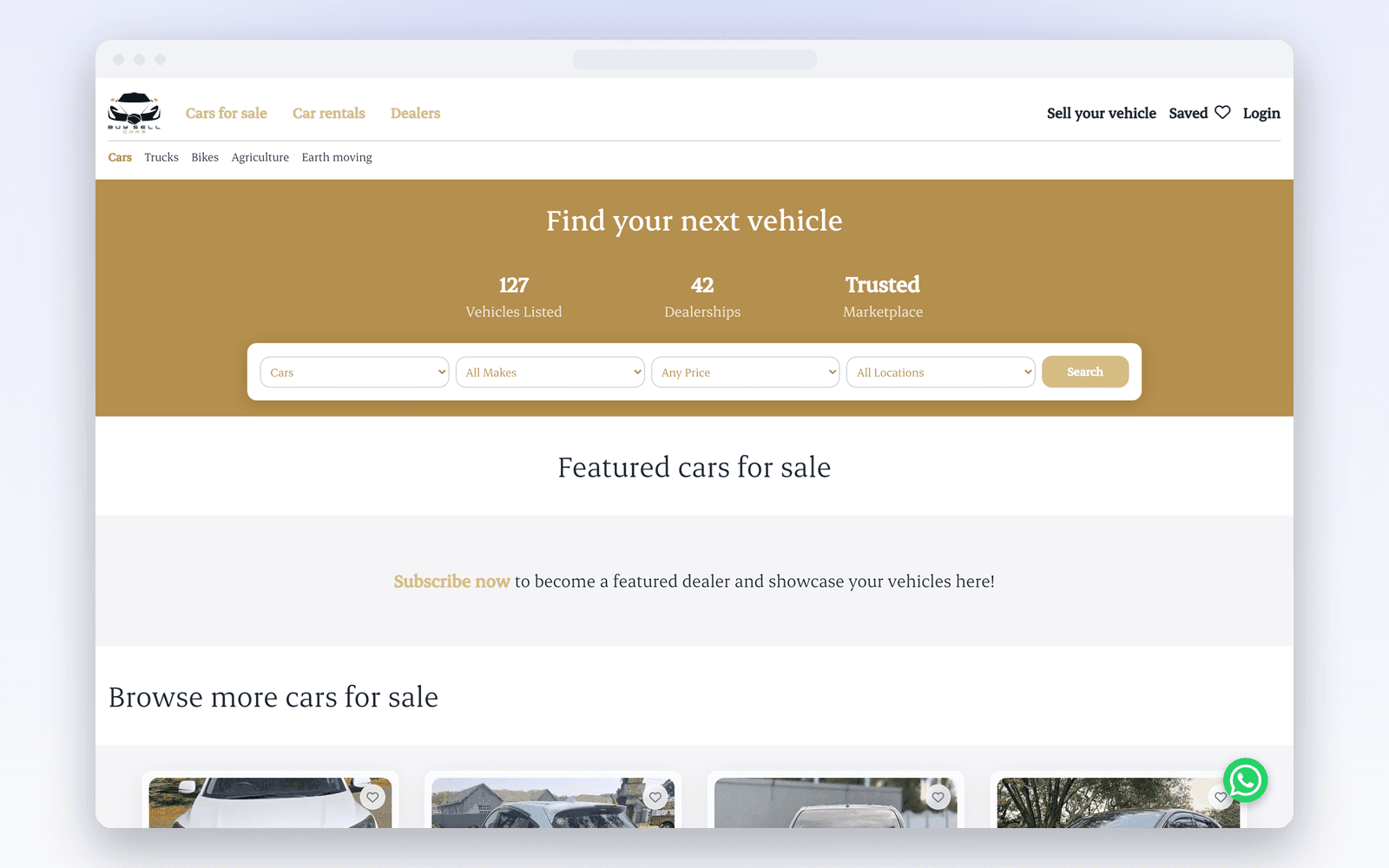 BuySellCars — Zimbabwe Vehicle Marketplace — Marketplace project by Zinetics