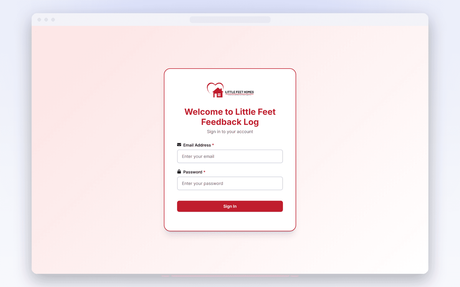 Little Feet Homes — Visitor Management — Web App project by Zinetics